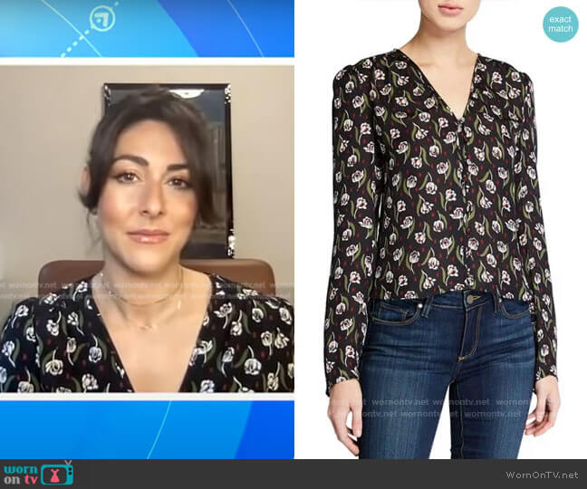 WornOnTV: Erielle’s black floral top on Good Morning America | Erielle