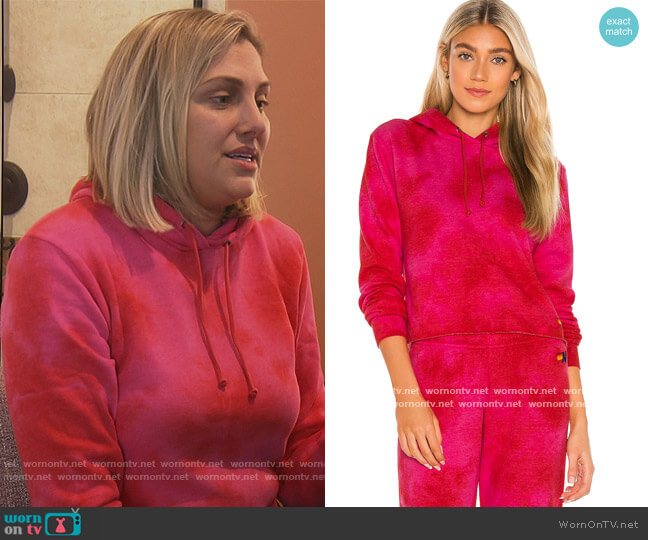 Hand Dyed Pullover Crop Sweatshirt by Aviator Nation worn by Gina Kirschenheiter  on The Real Housewives of Orange County