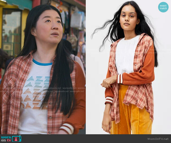 Keanu Varsity Flannel Shirt by BDG worn by Alice Kwan (Sherry Cola) on Good Trouble