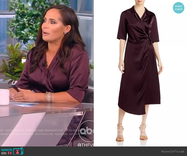 WornOnTV: Stephanie Grisham’s purple satin wrap dress on The View ...
