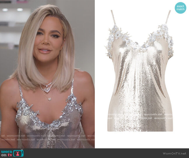 Khloe Kardashian White Dress Sequin