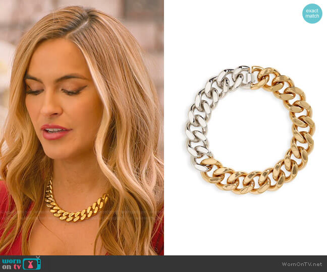 Chunky Bicolor Choker Necklace by Stella McCartney worn by Chrishell Stause  on Selling Sunset