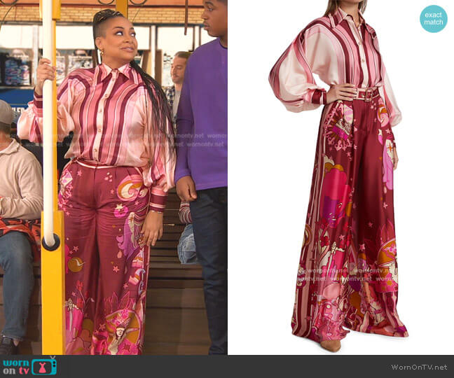 WornOnTV: Raven's pink print mesh top on Ravens Home, Raven-Symoné