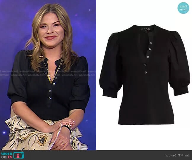 Coralee Puff-Sleeve Top by Veronica Beard worn by Jenna Bush Hager on Today