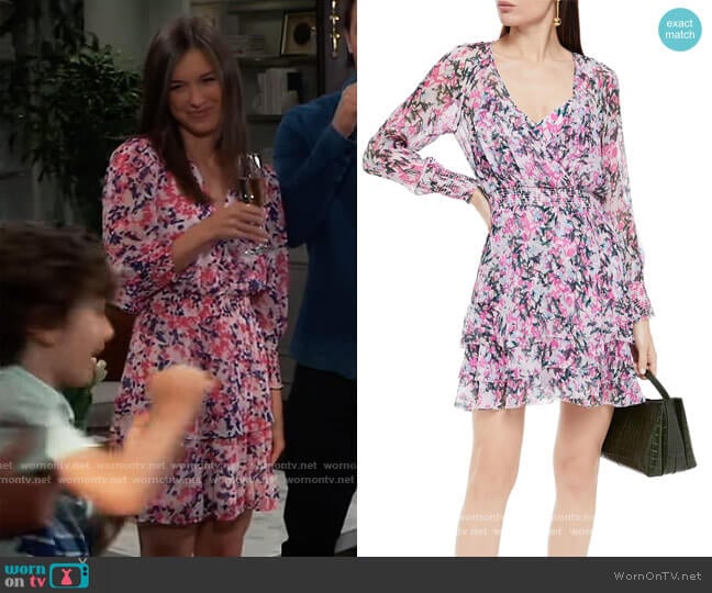 Kelby Shirred Floral Mini Dress by Diane Von Furstenberg worn by Willow Tait (Katelyn MacMullen) on General Hospital