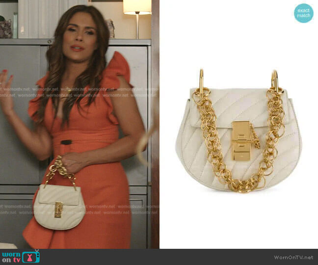 Drew Bijou Mini Shoulder Bag by Chloe worn by Cristal Jennings (Daniella Alonso) on Dynasty