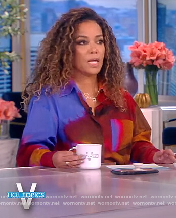 Sunny's tie dye shirtdress on The View