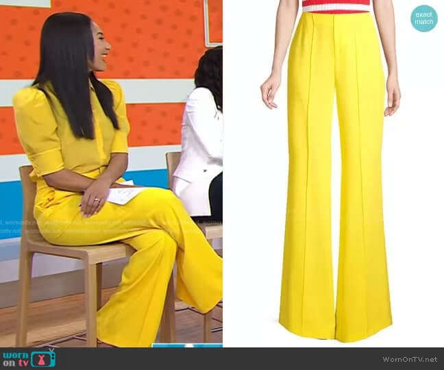 Dylan Pants in Yellow by Alice + Olivia worn by Morgan Radford on Today