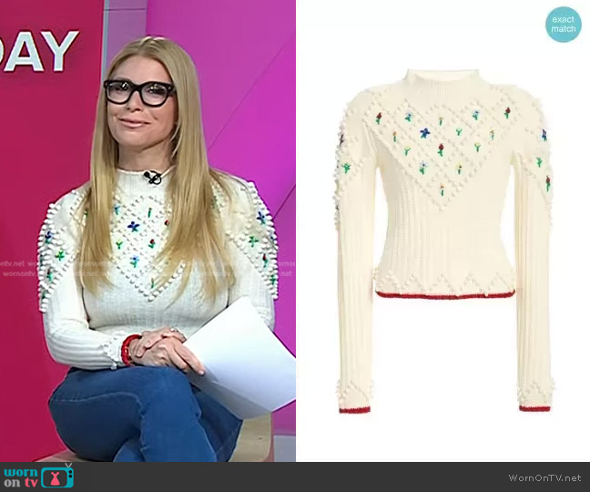 Embroidered Wool Sweater by Philosophy di Lorenzo Serafini worn by Jill Martin on Today