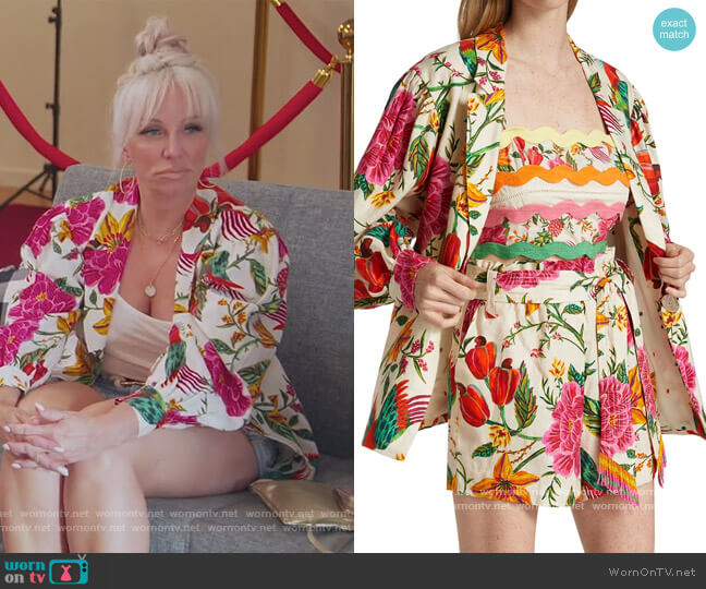 Toucan's Garden Blazer by Farm Rio worn by Margaret Josephs  on The Real Housewives of New Jersey