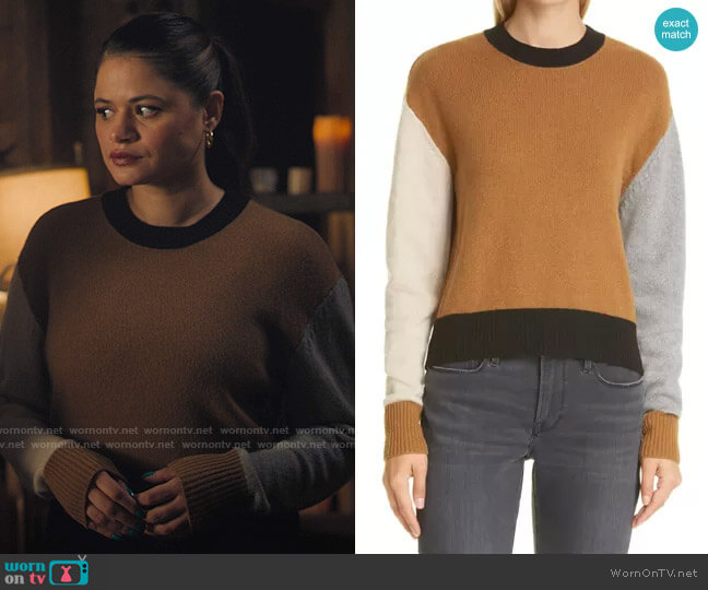 Frame Colorblock Cashmere Crewneck Sweater worn by Mel Vera (Melonie Diaz) on Charmed
