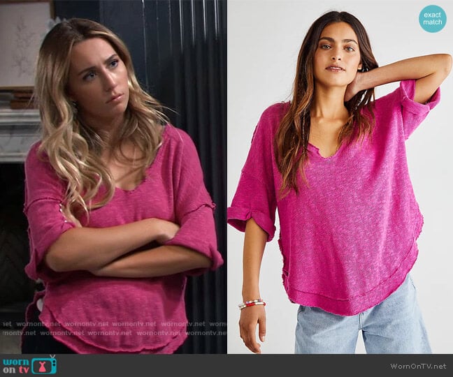 Care FP North Star Tee by Free People worn by Josslyn Jacks (Eden McCoy) on General Hospital