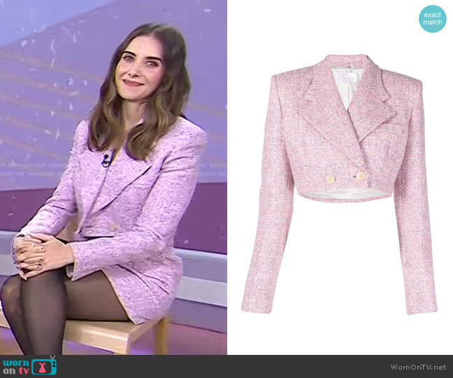 Tweed Cropped Blazer by Giuseppe Di Morabito worn by Alison Brie on Today