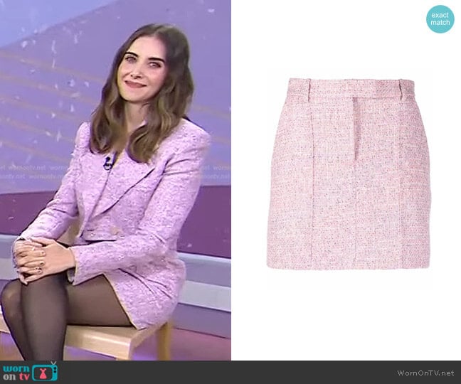 Tweed Mini Skirt by Giuseppe Di Morabito worn by Alison Brie on Today