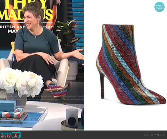 Reisa Dress Booties by INC International Concepts worn by Mayim Bialik on E! News Daily Pop