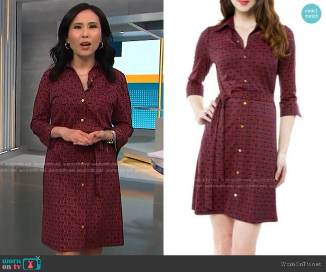 Geo Print Dress by Julie Brown worn by Vicky Nguyen on Today