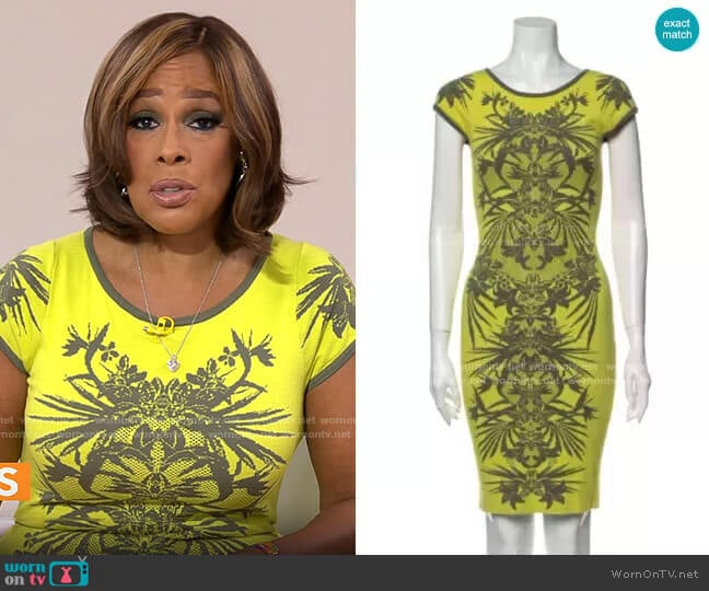 Karen Millen Printed Dress worn by Gayle King on CBS Mornings