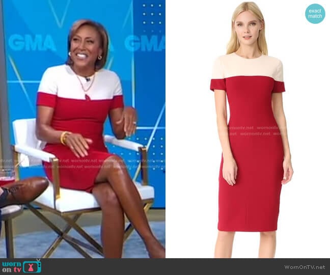 WornOnTV: Robin’s red and white colorblock dress on Good Morning ...