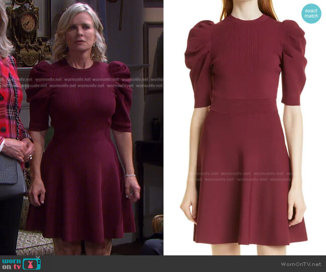 Lorna Puff Sleeve Skater Dress by Ted Baker worn by Kayla Brady (Mary Beth Evans) on Days of our Lives