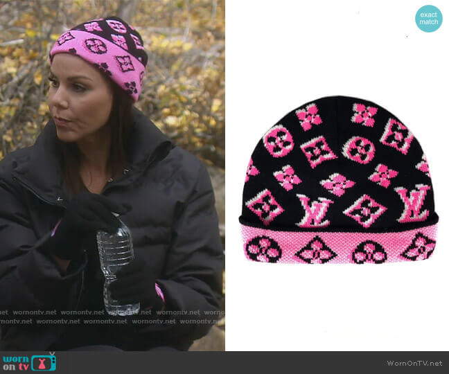 3D Monogram Knit Beanie Hat by Louis Vuitton x Virgil Abloh worn by Heather Dubrow on The Real Housewives of Orange County