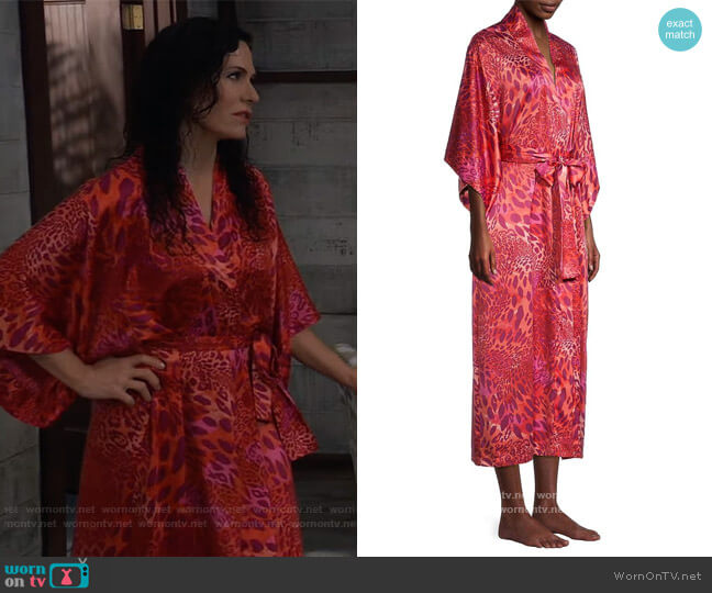 Animal Print Robe by Natori worn by Holly Gagnier on General Hospital