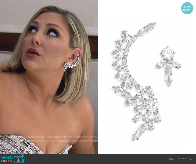 Mismatched Crystal Earrings by Nordstrom worn by Gina Kirschenheiter  on The Real Housewives of Orange County