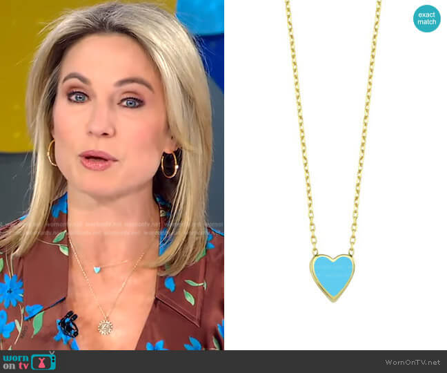 One Love Necklace in Blue by Ragen worn by Amy Robach  on Good Morning America
