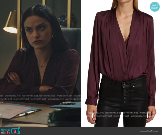 Sevilla Draped Bodysuit by Paige worn by Veronica Lodge (Camila Mendes) on Riverdale
