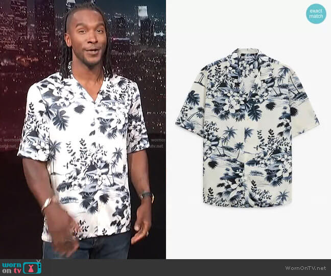 WornOnTV: Scott’s white tropical print shirt on Access Hollywood ...