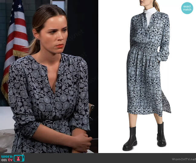 Leanna Floral Print Mini Dress by Reiss worn by Sasha Gilmore (Sofia Mattsson) on General Hospital