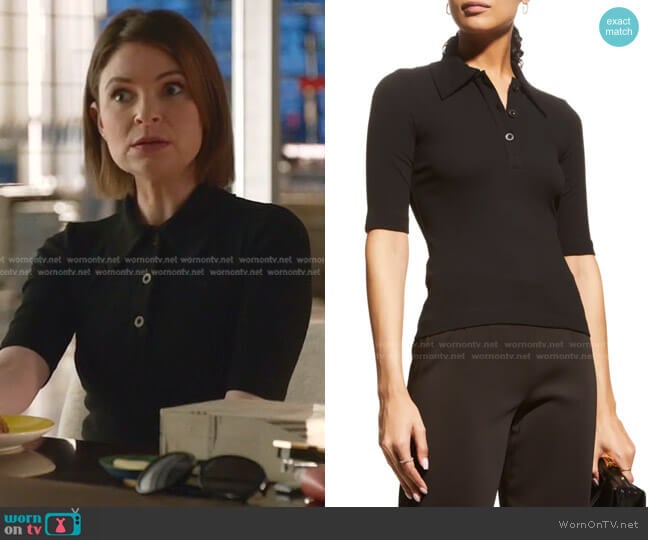 Fitted Polo T-Shirt by Rosetta Getty worn by Taylor Rentzel (MacKenzie Meehan) on Bull