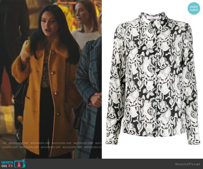 All-over Print Shirt by See by Chloe worn by Veronica Lodge (Camila Mendes) on Riverdale