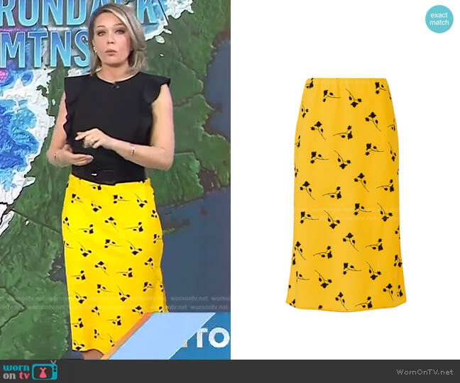 Floral Midi Skirt by Thakoon Collective worn by Dylan Dreyer on Today