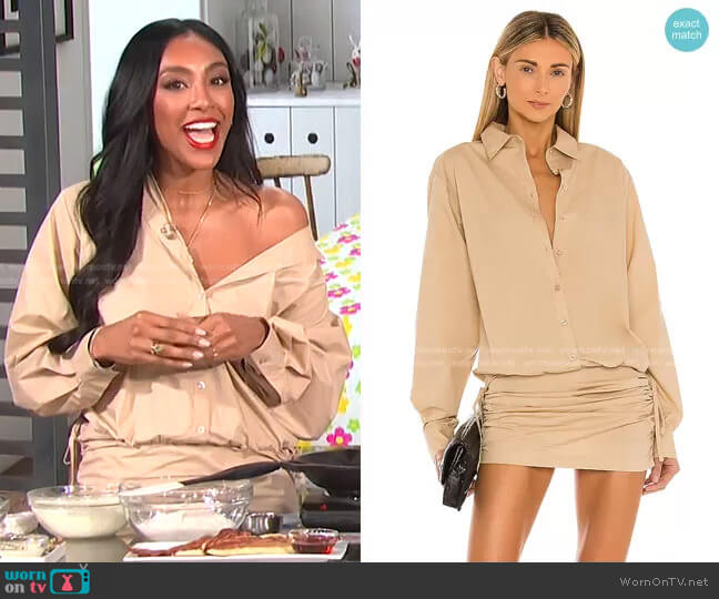 The Keem Mini Dress by L'Academie worn by Tayshia Adams on E! News Daily Pop