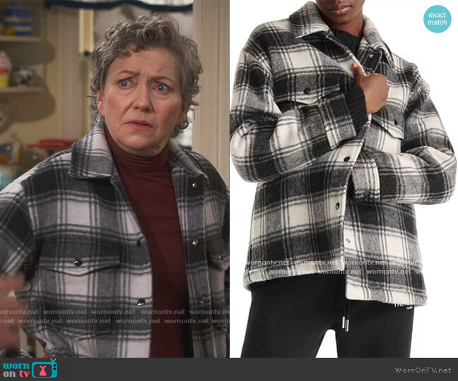 Plaid Utility Jacket by The Kooples worn by Helen (Julie White) on How We Roll