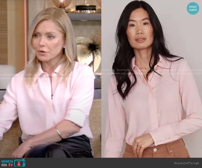 The Simone Blouse by Numi worn by Kelly Ripa on Live with Kelly and Mark