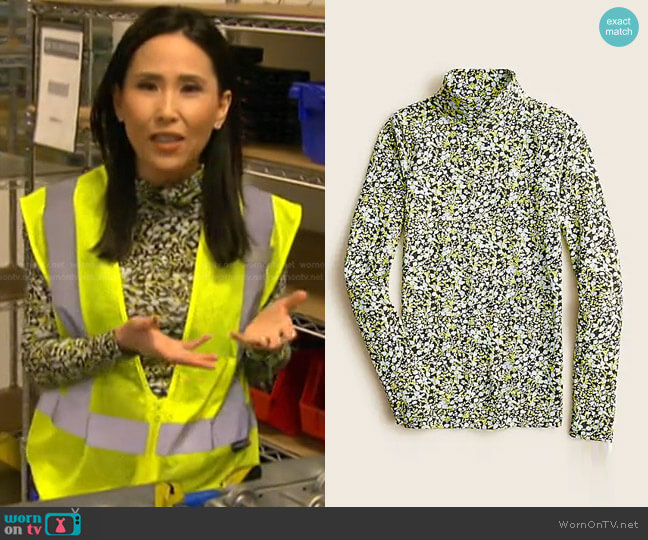 Tissue Turtleneck in Fall Garden Floral by J. Crew worn by Vicky Nguyen  on Today