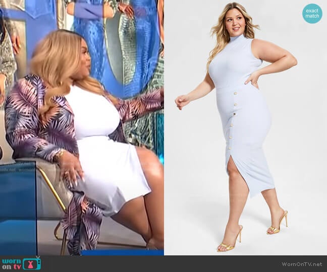 Trendy Plus Size Ribbed Midi Dress by Nina Parker worn by Nina Parker on E! News