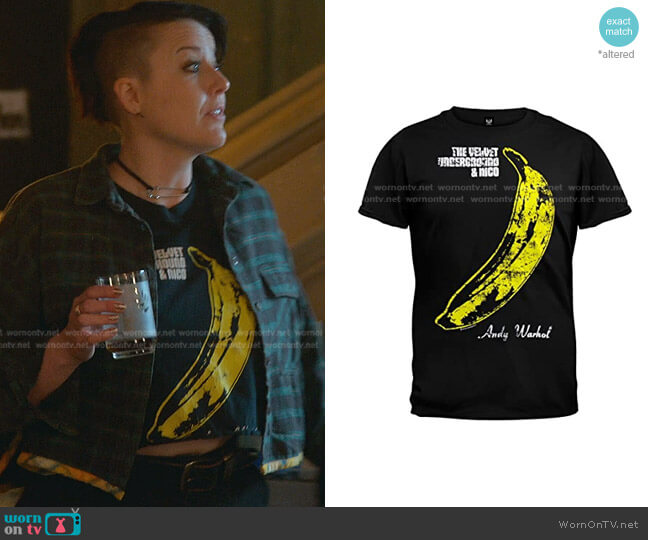 Distressed Banana T-Shirt by Velvet Underground worn by Anastasia Leddick on Good Trouble