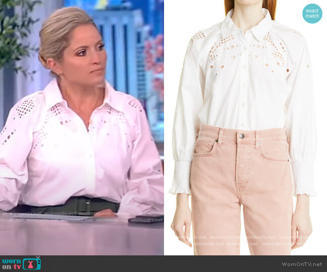 Lilah Blouse by Veronica Beard worn by Sara Haines on The View