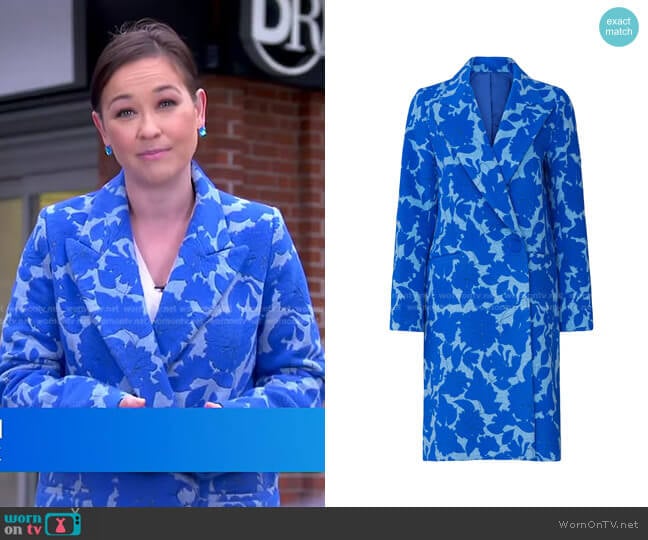 Floral Coat by Victoria Victoria Beckham worn by Eva Pilgrim on Good Morning America