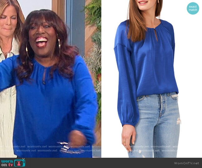 Hammered Satin Blouse by Vince Camuto worn by Sheryl Underwood on The Talk