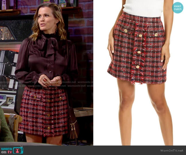 Walter Baker Iliana Mini Skirt worn by Chelsea Lawson (Melissa Claire Egan) on The Young and the Restless