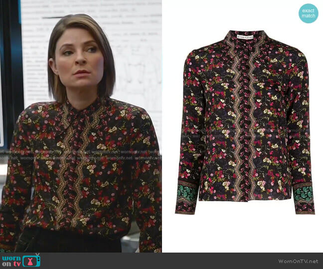 Taylor’s black floral blouse on Bull