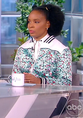 Amber Ruffin’s floral bomber jacket on The View