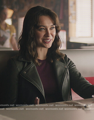 Agent Drake’s green leather moto jacket on Riverdale