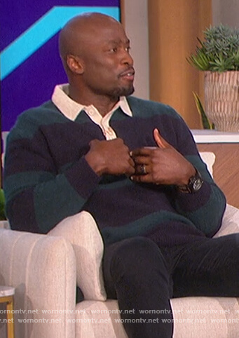 Akba's striped rugby sweater on The Talk