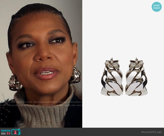 Alexander McQueen Chain Hoop Earrings worn by Robyn McCall (Queen Latifah) on The Equalizer