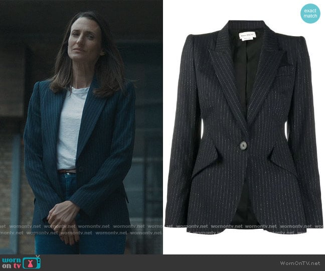 Fitted Pinstripe Blazer by Alexander McQueen