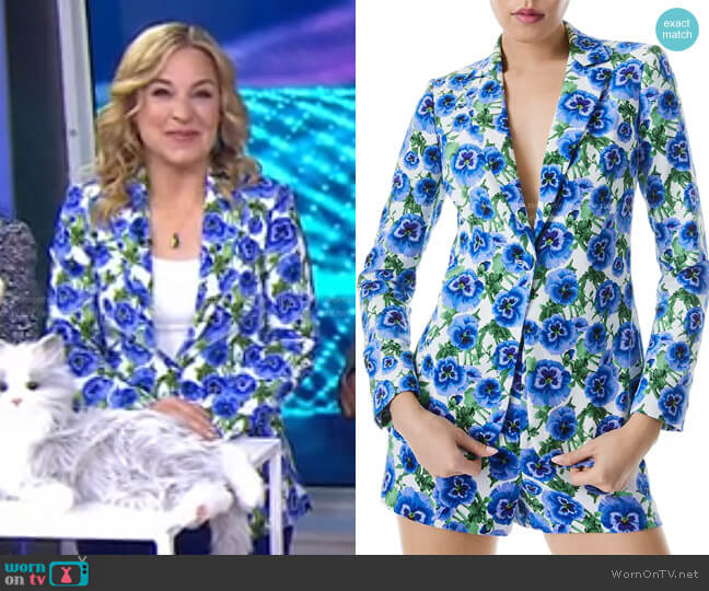 Macey Fitted Floral Print Blazer by Alice + Olivia worn by Jennifer Jolly on Today